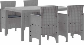 vidaXL Set de masă pentru grădină 5 pcs Gri deschis Ratan Polt