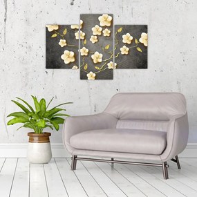 Tablou - Arbust auriu pe fundal negru (90x60 cm)
