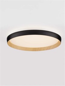 Plafoniera LED design decorativ VOMOS negru/lemn D-40cm