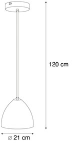 Lampă suspendată modernă neagră cu beton gri - Eton