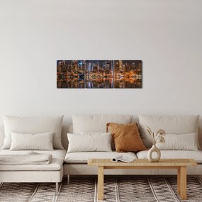 Tablou - Zgârie-nori (cu ceas) (90x30 cm)