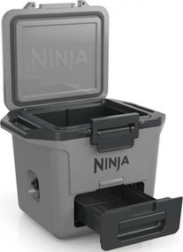 Lada frigorifica Ninja FrostVault FB131EUGY, 28 l, Pasiva, 48 doze, Pastreaza gheata pana la 5 zile, Compartiment uscat, Gri