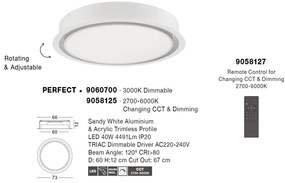 Plafoniera LED incastrabila reglabila PERFECT 60cm alba CCT Dimmable