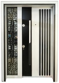 Usa metalica dubla de exterior cu izolatie si vizor Novo Doors NDS1000, Din compozit, 2 yale, Kit complet, Pentru case (Sens deschidere: Stanga,