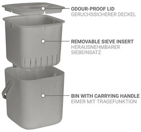 Recipient pentru deșeuri compostabile gri deschis 3 l Conny – Wenko