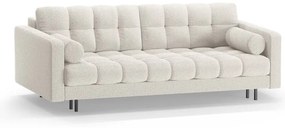 Canapea crem extensibilă, cu spațiu de depozitare cu tapițerie din țesătură bouclé 222 cm Bali – Cosmopolitan Design