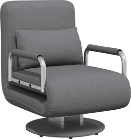 vidaXL Scaun pivotant și canapea extensibilă, gri închis, textil
