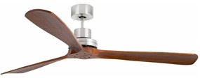 Ventilator de tavan FARO 33464DC LANTAU XL maro/crom d. 168 cm + telecomandă