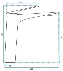 REA-B1126 - Baterie pentru lavoar AVALON 30 cm, negru