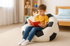 Fotoliu puf Futbalocu (Negru + alb). 1127396