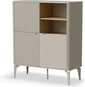 Comoda BELUCI, casmir/stejar, PAL laminat/metal, 97x40x116 cm