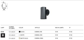 Aplica de perete design tehnic Focus S negru