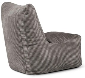 Fotoliu bean bag crem cu tapițerie din catifea reiată Seat Lounge – SLOWDOWN