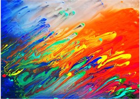 Tablou pe sticlă - Abstract colorat (70x50 cm)