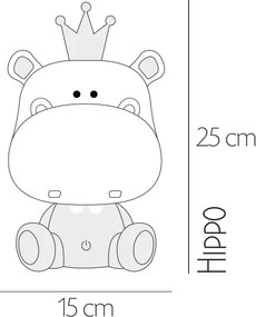 ONLI - Lampă de veghe LED reglabilă pentru copii PUPPIES LED/3W/230V 25 cm hipopotam/verde