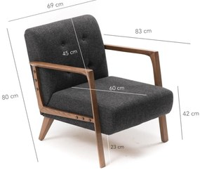 Fotoliu Kemer Dark Grey