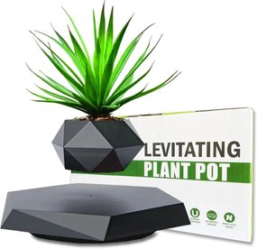 Ghiveci de flori cu levitație magnetică - negru