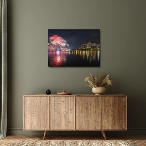 Tablou cu artificii in Singapur (70x50 cm)