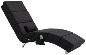 HOMCOM Fotoliu relaxant șezlong de relaxare ergonomic, cu masaj și încălzire, cu telecomandă 56 x 168 x 84 cm negru | Aosom Romania