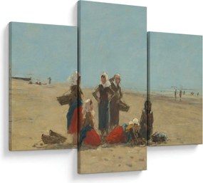 Tablou - Eugène Boudin, Women on the Beach at Berck, reproducere (90x60 cm)