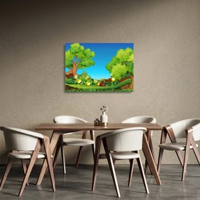 Tablou pe sticlă - Broscuțe vesele (70x50 cm)