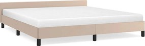 vidaXL Cadru de pat cu tăblie fără saltea, cappuccino, 180x200 cm