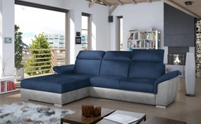 Canapea tapitata, extensibila, cu spatiu pentru depozitare, 272x100x216 cm, Trevisco L02, Eltap (Culoare: Gri inchis / Alb)