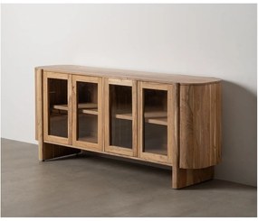 Vitrină în culoare naturală din lemn de acacia 180x80x40 cm Creel – Ixia