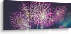Tablou cu artificii (cu ceas) (90x30 cm)