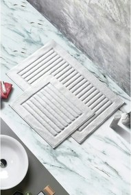 Set 2 covorase baie 394ANR1272, forma dreptunghiulara, bumbac, alb