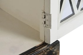 Vitrina, neagra, din lemn masiv, cu aspect vintage, Manor