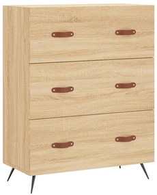 vidaXL Comodă cu sertare, stejar sonoma, 69,5x34x90 cm, lemn prelucrat