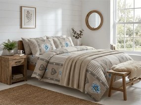 Lenjerie de pat flanel HEART RETRO maro Dimensiune lenjerie de pat: 70 x 90 cm | 140 x 220 cm