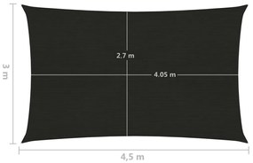 Panza parasolar, negru, 3x4,5 m, HDPE, 160 g m   Negru, 3 x 4.5 m