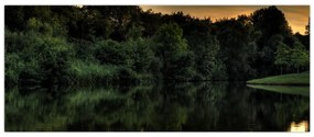 Tablou cu lac în pădure (120x50 cm)