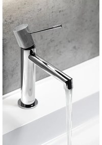 Baterie argintiu-lucios pentru chiuvetă înaltă Solaris – Sapho