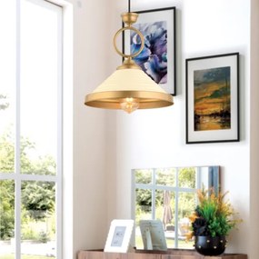 Lustră cu cablu MONZA 1xE27/40W/230V Ø 30 cm crem/bronz