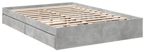 3280653 vidaXL Cadru de pat cu sertare, gri beton, 150x200 cm, lemn prelucrat