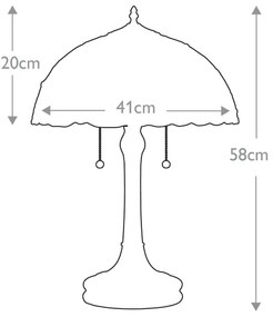 Lampă de masă Tiffany LARISSA, 2xE27/60W/230V - Elstead QZ-LARISSA-TL