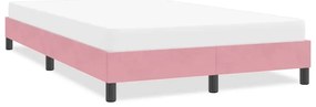vidaXL Cadru de pat fără saltea roz 120x220 cm catifea