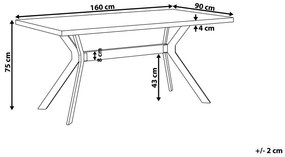 Masă de sufragerie Benos (pentru 6 persoane) (gri deschis). 1010226