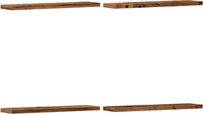 vidaXL Rafturi perete 4 buc., lemn vechi, 40x10x1,5 cm, lemn prelucrat