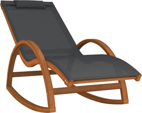 vidaXL Scaun balansoar, gri, textilenă și lemn masiv de plop