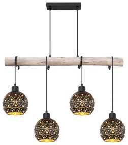 Globo 54029-4H - Candelabru suspendat pe cablu JODIE 4xE27/40W/230V bej/negru