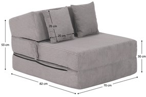 Scaun pliant/saltea PELOS, gri