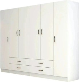 Dressing GRD0801, alb, PAL melaminat, cu 6 usi si 4 sertare, 240x46x18