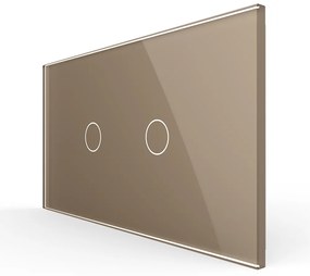 Intrerupator Simplu + Simplu cu Touch LIVOLO cu Rama Din Sticla, Standard Italian, 4M