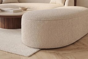 Bancheta tapitata cu spatiu de depozitare ELEMENTAL 120cm boucle champagne beige