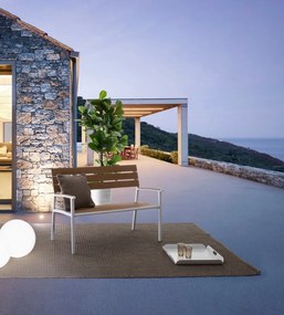 Bancă din aluminiu, alb, 123x59x86 cm, Isak Yes