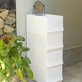 Cutie de depozitare modulară Wave twin Snow cu roți 54,6 x 43,4 x 22 cm, Larg - 2 sertare - rotițe